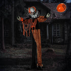 Outsunny 5' Animated Talking Circus Clown Halloween Decoration-Activates by touch or loud noises. The good choice to scare trick-or-treaters 