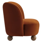 Modway Monroe Performance Velvet Accent Chair - Rust Walnut-Sinuous Spring Support