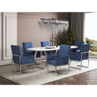 Manhattan Comfort Element 23.74" Modern Velvet Upholstered Dining Chair - Blue-26.81" L x 23" W x 41.54" H