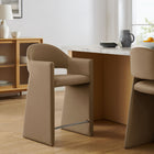 Modway Talia 37" Performance Velvet Counter Stool - Taupe-Bentwood Frame