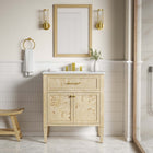 Modway Elysian 30" Wood Bathroom Vanity - White/Burl-8" Centerset Holes