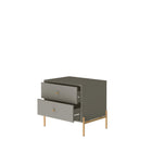Manhattan Comfort Jasper 25.15" Modern Nightstand - Grey-Frame Made of MDF Mix with Painted Finish