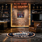Leon Draisaitl Connor McDavid Darnell Nurse and Ryan Nugent-Hopkins Oilers Celebration - Framed Canvas - 31" x 22"-Officially licensed by the NHL and NHLPA