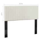 Modway Keira Performance Velvet Full/Queen Headboard - Ivory-Vertical Striped Channel Tufting