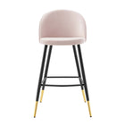 Modway Cordial Performance Velvet Bar Stools - Pink - Set of 2-8