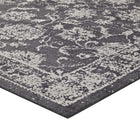 Modway Kazia Distressed Floral Lattice Area Rug - 5 ft W x 8 ft L - Dark Grey/Ivory-Gripping Jute Fabric Underside