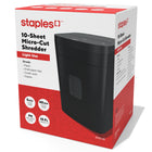 Staples 10-Sheet Micro-Cut Personal Shredder-Pull-out bin with 5-gallon capacity 