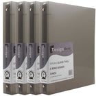 JAM Paper Plastic 3 Ring Binder, 1 Inch, Smoke Grey, 4 Pack (751T1smg)-Size: 1"