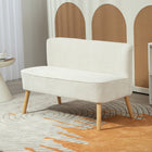 HOMCOM 46" Loveseat Sofa with Wood Legs - Cream White-Deep foam padded seat cushion with spring pack inside to sink in comfortably