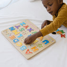 Melissa & Doug Alphabet Sound Puzzle - 26 Pieces-Pictures under pieces for easy matching and enhanced learning opportunities; letters sit slightly above the puzzle board for easy grasping