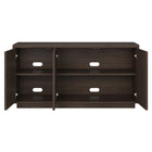 Hudson&Canal Hanson Rectangular Fluted TV Stand for TV's up to 55" - Alder Brown-Accommodates TVs up to 55" for your entertaining space