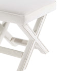 Manhattan Comfort Abigail 20.47" Mid-Century Modern Velvet Upholstered Ottoman Bench - Cream-Stylish X-Crossed Legs