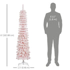 HOMCOM 6' Artificial Christmas Tree with Realistic Branches - Pink-Section design for quick setup 