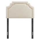 Modway Magnolia Stain-Resistant Performance Velvet Twin Size Headboard - Alabaster/Pink-Adjustable Mounting Positions