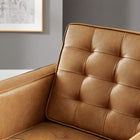 Modway Loft Tufted Vegan Leather Armchair - Silver Tan-Biscuit Tufting