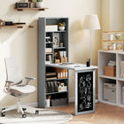 HOMCOM 38.6" Fold-out Convertible Computer Desk - Charcoal Grey-Made of MDF and solid metal hardware for stability and easy cleaning