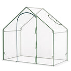 Outsunny 6'x3.3'x5.5' Walk-in Garden Greenhouse with Door & Window - Clear Plastic Cover- Constructed with reinforced steel frame for durable use and extra stable 