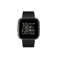Fitbit Versa 2 Smart Watch with Amazon Alexa, Black/Carbon Aluminum (FB507BKBK-FRCJK)-40mm full-colour touchscreen display with 300 x 300 resolution