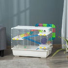 PawHut 31" Large Hamster Cage with Tunnel Tube System - White-The front door allows you access to your hamster easily