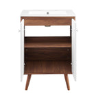 Modway Transmit 24" Bathroom Vanity - Walnut/White-8