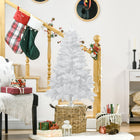 HOMCOM 4' Artificial Christmas Tree with 202 Realistic Branches - White-Hinge construction/section design/branches being opened automatically for quick setup 