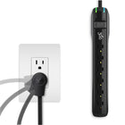 360 Electrical Suite+ 6-Outlet Surge Strip with Rotating Plug and 8-ft Cord - Black-1080 Joules protect your electronics from surges