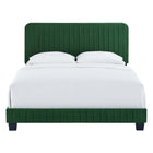 Modway Celine Channel Tufted Performance Velvet King Platform Bed - Emerald-Performance Velvet Upholstery