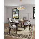 Manhattan Comfort Fifth Avenue 18.5" Traditional Faux Leather Upholstered Dining Chair - Silver and Walnut - Set of 2-Frame Made of Solid Beech Wood with Rich Walnut Finish