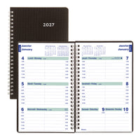 Blueline 2027 DuraFlex Weekly Diary with Twin-Wire Binding and Two-Piece Poly Cover – 8" x 5" – Black – Bilingual-12-Month: January 2027 to December 2027