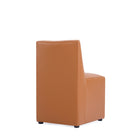 Manhattan Comfort Anna Square 18.9" Modern Faux Leather Upholstered Dining Chair - Saddle - Set of 2-Delivered to you Fully Assembled! No Assembly Required