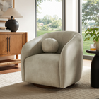 Modway Holland Swivel Vegan Leather Armchair - Mineral-Ball Accent Pillows
