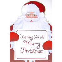 Rosedale General Christmas Greeting Cards/Envelopes - 5-1/2" x 8" - Christmas Wishes - Cutout of Santa - 12 Pack-Card shop quality greeting cards