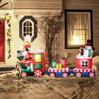 Outsunny 8' Inflatable Train with Santa Claus Christmas Decoration-Deflates for easy storage (when you're not dazzling your neighbours) 