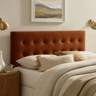 Modway Emily Stain-Resistant Performance Velvet Full Size Headboard - Rust-Wood Blend Frame
