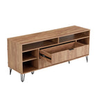 Manhattan Comfort DUMBO 62.99" Modern TV Stand - Golden Brown-Snap It Assembly! Includes High Quality Internal Click Grooves for a Simple Assembly, No Tools Required