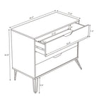 Manhattan Comfort Avira 35" Mid-Century Modern 3-Drawer Dresser - Brown-Minimalist drawer fronts with integrated cutout handles for a seamless design