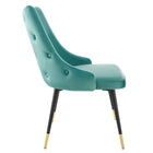 Modway Adorn Tufted Performance Velvet Dining Side Chair - Teal-Dense Foam Padding
