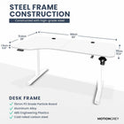 MotionGrey Ergo2 XL Adjustable Left L-Shaped Standing Desk with Memory Settings - 63" x 24" - White Top - White Frame-Industry Leading - The MotionGrey Black Standing desk has an extended height range from 73cm to as high as 118cm. The MG keypad can set your favorite sitting and standing heights, then simply press on the saved setting to return to that position.
