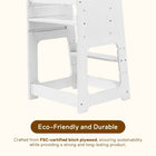 MotionGrey Blessy Toddler Tower - Adjustable Learning Kitchen Helper Step Stool with Safety Rail - White-6