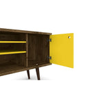 Manhattan Comfort Liberty MDP and MDF 53.14"W TV Stand, Rustic Brown and Yellow (200AMC94)-Recommended for a 46" -50" TV.
