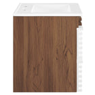 Modway Render 24" Wall-Mount Bathroom Vanity - White/Walnut/White-Ceramic Sink Basin