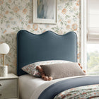 Modway Athena Stain-Resistant Performance Velvet Twin Size Headboard - Cadet Blue-Dense Foam Padding
