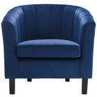Modway Prospect Channel Tufted Performance Velvet Armchair - Navy-Dense Foam Padded Seat