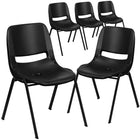 Flash Furniture HERCULES Series Ergonomic Shell Stack Chairs with Black Frame & 16'' Seat Height - Black - 5 Pack-661 lb. Weight Capacity