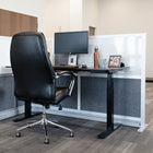 Luxor Modular Wall Extension with Whiteboard - 53" W x 48" H - Segmented Grey Frame, Frosted Acrylic, Cool Grey PET-Helps define zones without permanent walls