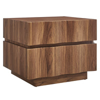 Modway Isola 2 Drawer Nightstand - Walnut-Laminated Wood Blend