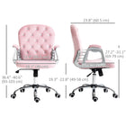 Vinsetto 360-Degree Swivel Computer Desk Chair with Padded Seat and Adjustable Height - Pink-360 degree swivel seat for easy mobility and optimal task engagement