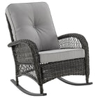 Manhattan Comfort Fruttuo 29.52" Traditional Patio Rocking Chair - Mixed Grey-Traditional Outdoor Patio Rocking Chair
