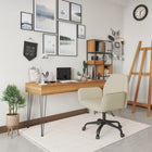 Brassex Brax Office Chair - Beige-Curved arms with piping stitching