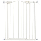 PawHut 29"-34" Pet Gate with Door Pressure Fit Dog Gate for Stairs - White-Door automatically closes if left open between a 30° and 90° angle